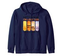 Dont Follow Me Im Lost Too Watercolor Safari Elephant Zip Hoodie