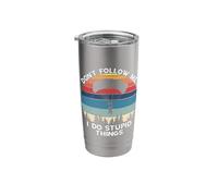 Don't Follow Me Skydive Retro Vintage Paragliding Skydiving Stainless Steel Insulated Tumbler