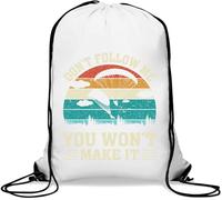 Don't Follow Me You Won't Make It Sky Divers Graphic Gym Sack Casual Drawstring Bag White