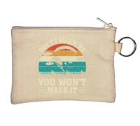 Don't Follow Me You Won't Make It Sky Divers Graphic Key Chain Coin Purse Beige