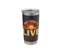 Don't Forget to Live Sunset Beach Retro Design Stainless Steel Insulated Tumbler