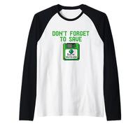 Dont Forget to Save Earth Day Floppy Disk Retro Geek Raglan Baseball Tee