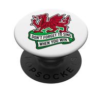 Don't Forget To Sing When You Win Banner Welsh Dragon PopSockets Adhesive PopGrip