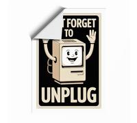 Don't Forget to Unplug Retro Unframed Wall Art Print A1 (84.1×59.4cm), Wall Decor for Living Room, Bedroom, Office & Home, Art Gift