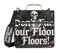 Don't Fuck Your Floors Gothic Style 3 Rings 1.5 inch Organizer Binder with Shoulder Strap Easy to Carry Document Binder Organizer for Office School