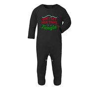 Don't get Your Tinsel in a Tangle [BCX] Baby Romper Jumpsuit with feet, 0-3 Months, Black