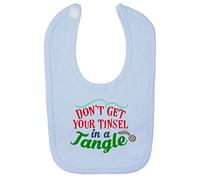Don't get Your Tinsel in a Tangle [BCX] Cotton Baby bib - Pastel Blue