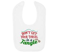 Don't get Your Tinsel in a Tangle [BCX] Cotton Baby bib - White