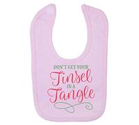 Don't get Your Tinsel in a Tangle Cotton Baby bib - Pastel Pink
