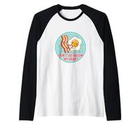 Don't Go Bacon My Heart Cute Kawai Egg Funny Couples Pun Raglan Baseball Tee