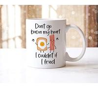 Don't Go Bacon My Heart Mug and Coaster Gift Set Funny Eggs Valentines Day Gifts