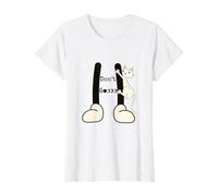 Don't Go Cat Hanging on Leg Value Graphic T-Shirt, Women, White, S