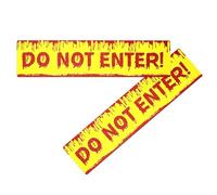 Don't Go Into Treads (Pack of 2), 6" x 24" Yellow and Red Anti Slip Traction Sticker Sign, Best Grip Tape Grit Anti-Slip, Outdoor Non-Slip Tape, High Traction Abrasion Abrasive Adhesive for Stair