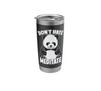 Don't Hate Meditate Yoga Panda Bear Stainless Steel Insulated Tumbler