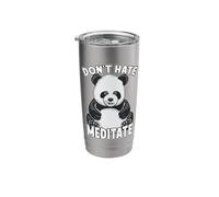 Don't Hate Meditate Yoga Panda Bear Stainless Steel Insulated Tumbler