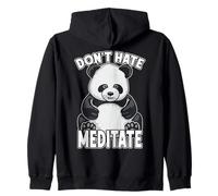 Don't Hate Meditate Yoga Panda Bear Zip Hoodie