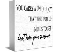 Don'T Hide Your Sunshine New Home Decor Rustic Gift Ideas Wood Sign Desk Shelf Farmhouse Room Decorations 5 × 5 Inch