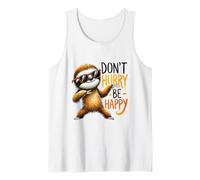 Don't Hurry Be Happy Sloth Sunglasses Relaxed Animal Tank Top