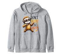 Don't Hurry Be Happy Sloth Sunglasses Relaxed Animal Zip Hoodie