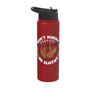 Don't Hurry Be Slothy Relax Lazy Sleeping Sloth Stainless Steel Insulated Water Bottle