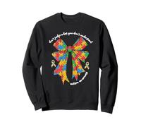 Don't Judge Autism Awareness Coquette Bow Women Autism Mom Sweatshirt