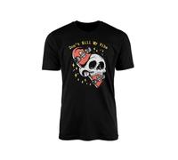 Don't Kill My Vibe Black T-Shirt Tee Top - Skull Skeleton Head Star Skateboard Skater Goth Dark Rock Roll Punk Scene Emo Cool Teen Adult Gift Present (Large, Black Prime)