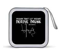 Don't Let Friends Derive Drunk1 Portable CD Case Holder 48 Capacity Travel DVD Storage Boxs Wallet Bag