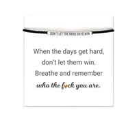 Dont Let The Hard Days Win Bracelet for Women Men Adjustable Engraved Bracelet Stainless Steel Tube Inspirational Little Words Project Gifts for Hard Times Jewelry, Alloy, no gemstone