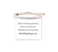 Dont Let The Hard Days Win Bracelet for Women Men Adjustable Engraved Bracelet Stainless Steel Tube Inspirational Little Words Project Gifts for Hard Times Jewelry, Alloy, no gemstone