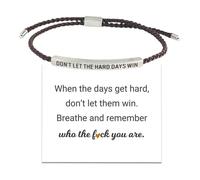 Dont Let The Hard Days Win Bracelet for Women Men Handmade Braided Adjustable Hand Wrap Stainless Steel To My Daughter/Best Friend Inspirational Gif