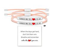 Dont Let The Hard Days Win Bracelet for Women Men, Handmade Braided Adjustable Wrap Stainless Steel Inspirational Let Him Comfort Birthday Gifts Jewelry, L, Stainless Steel, Rope, no gemstone