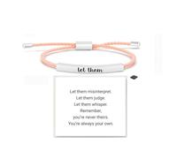 Dont Let The Hard Days Win Bracelet for Women Men, Handmade Braided Adjustable Wrap Stainless Steel Inspirational Let Him Comfort Birthday Gifts Jewelry, M, Stainless Steel, no gemstone