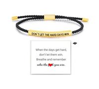 Dont Let The Hard Days Win Bracelet for Women Men, Handmade Braided Adjustable Wrap Stainless Steel Inspirational Let Him Comfort Birthday Gifts Jewelry, L, Stainless Steel, Rope, no gemstone