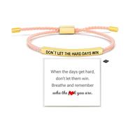 Dont Let The Hard Days Win Bracelet for Women Men, Handmade Braided Adjustable Wrap Stainless Steel Inspirational Let Him Comfort Birthday Gifts Jewelry, L, Stainless Steel, Rope, no gemstone