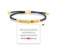 Dont Let The Hard Days Win Bracelet for Women Men, Handmade Braided Adjustable Wrap Stainless Steel Inspirational Let Him Comfort Birthday Gifts Jewelry, L, Stainless Steel, Rope, no gemstone