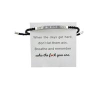 Dont Let The Hard Days Win Bracelet, Inspirational Bracelet For Women | Adjustable Rope Strength Bracelet With Encouragement Card, Motivational Friendship Gift For Friends Family Women Daily Wear