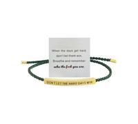 Dont Let The Hard Days Win Bracelet, Inspirational Bracelet For Women | Adjustable Rope Strength Bracelet With Encouragement Card, Motivational Friendship Gift For Friends Family Women Daily Wear