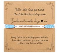 Dont Let The Hard Days Win Bracelet - Inspirational Bracelets for Women Men, Dont Let The Hard Days Win Inspirational Jewelry Gifts, Adjustable Handmade Braided Wrap Stainless Steel Engraved Words