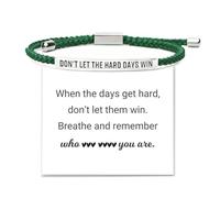 Dont Let The Hard Days Win Bracelet Inspirational Gifts for Women Adjustable Braided Tube Bracelet Don't Let The Hard Days Win Bracelets for Women Trendy 2025, Alloy, no gemstone