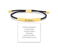 Dont Let The Hard Days Win Bracelet Inspirational Gifts for Women Adjustable Braided Tube Bracelet Don't Let The Hard Days Win Bracelets for Women Trendy 2025, Alloy, no gemstone