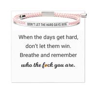 Dont Let The Hard Days Win Bracelet Inspirational Gifts for Women Adjustable Braided Tube Bracelet Don't Let The Hard Days Win Bracelets for Women Trendy 2025, L, Alloy, no gemstone