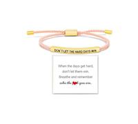 Dont Let The Hard Days Win Bracelet Inspirational Gifts for Women Adjustable Braided Tube Bracelet Don't Let The Hard Days Win Bracelets for Women Trendy 2025, Alloy, no gemstone