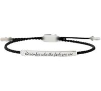 Don't Let The Hard Days Win Bracelet,Remember Who The You Are Motivational Strength Bracelet Adjustable Handmade Hand Braided Clasp String With Inspirational Card(Black)