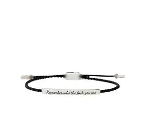 Don't Let The Hard Days Win Bracelet,Remember Who The You Are Motivational Strength Bracelet Adjustable Handmade Hand Braided Clasp String With Inspirational Card（Black）