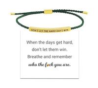 Dont Let The Hard Days Win Bracelet, Stainless Steel Handmade Engraved Inspirational Bracelet for Women To My Daughter, Adjustable Handmade Braided B-racelet, Best Friend Inspirational Jewelry