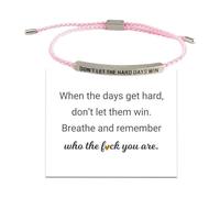 Dont Let The Hard Days Win Bracelet, Stainless Steel Handmade Engraved Inspirational Bracelet for Women To My Daughter, Adjustable Handmade Braided B-racelet, Best Friend Inspirational Jewelry