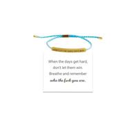 Dont Let The Hard Days Win Bracelet,Strength Bracelet with Card,Adjustable Handmade Braided Bracelets Titanium Stainless Steel Tube Engraved Inspirational Bracelets Jewelry Gifts for Women Girls