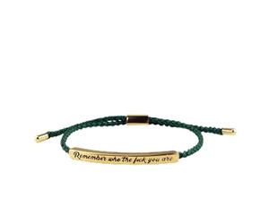 Don't Let The Hard Days Win Bracelet,Waterproof Adjustable Handmade Braided Tube Bracelets,Remember Who The You Are Motivational Strength Bracelet, With Inspirational Card（Green）
