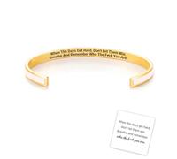 Don't Let The Hard Days Win Color Bangle, Remember Who The Fuck You Are Inspirational Cuff Bracelet, Engraved Motivational Message Color Bangle Bracelets, Jewelry Gifts for Women (White)