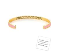 Don't Let The Hard Days Win Color Bangle, Remember Who The Fuck You Are Inspirational Cuff Bracelet, Engraved Motivational Message Color Bangle Bracelets, Jewelry Gifts for Women (Pink)